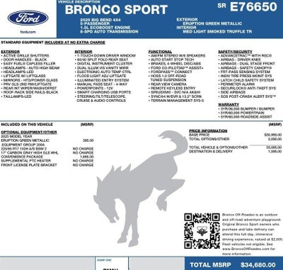 2025 Ford Bronco Sport Big Bend 4x4