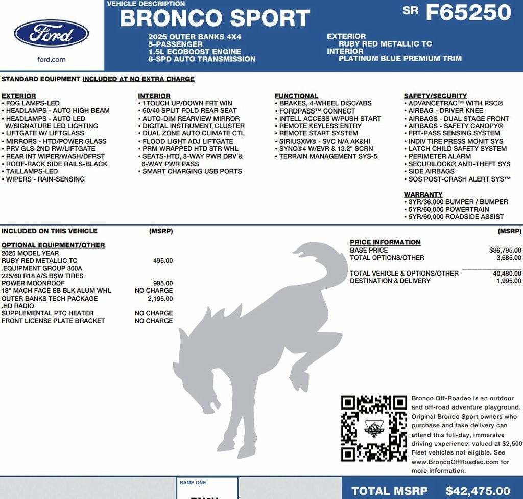 2025 Ford Bronco Sport Outer Banks 4x4