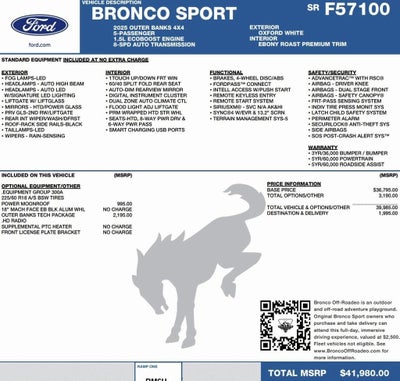 2025 Ford Bronco Sport Outer Banks 4x4