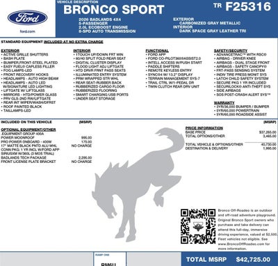 2026 Ford Bronco Sport Badlands 4x4