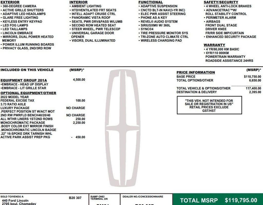 2022 Lincoln Navigator L Reserve 4x4