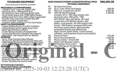 2026 Toyota Tundra 4WD 4WD Platinum CrewMax 5.5' Bed (Natl)