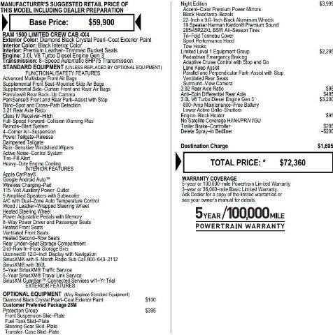 2021 RAM 1500 Limited Crew Cab 4x4 5'7' Box