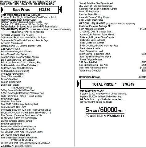 2025 RAM 1500 Laramie Crew Cab 4x4 5'7' Box
