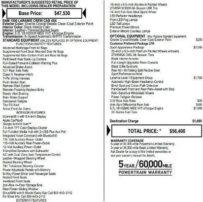 2021 RAM 1500 Laramie Crew Cab 4x4 5'7' Box