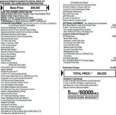 2021 RAM 1500 Laramie 4x4 Crew Cab 5'7" Box