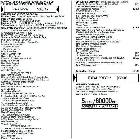 2023 RAM 1500 Laramie 4x4 Crew Cab 5'7" Box
