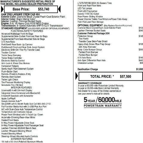 2021 RAM 2500 Laramie Crew Cab 4x4 6'4' Box