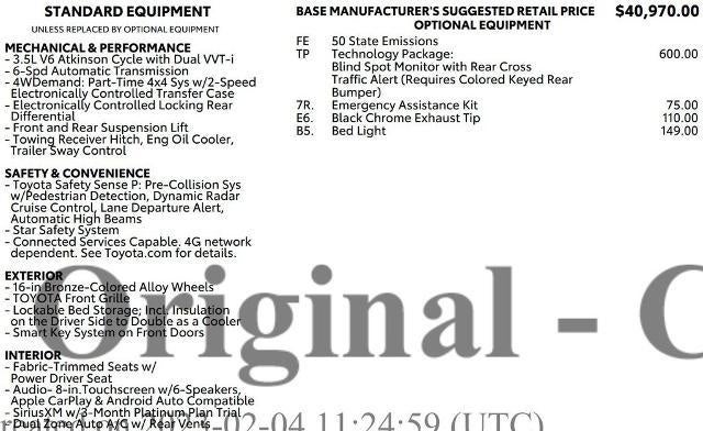 2023 Toyota Tacoma 4WD 4WD Trail Edition Double Cab 5' Bed V6 AT (Natl)