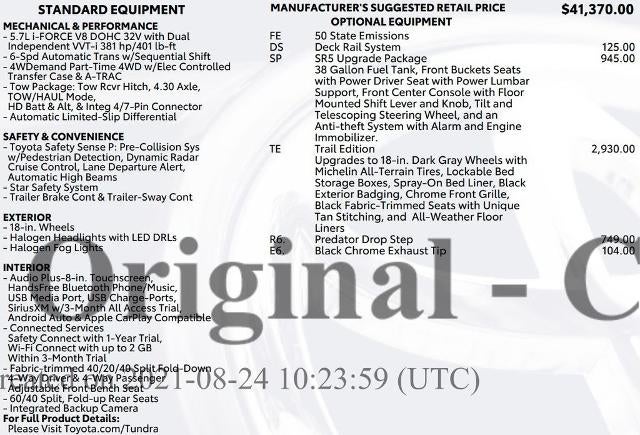 2021 Toyota Tundra 4WD 4WD SR5 CrewMax 5.5' Bed 5.7L (SE)