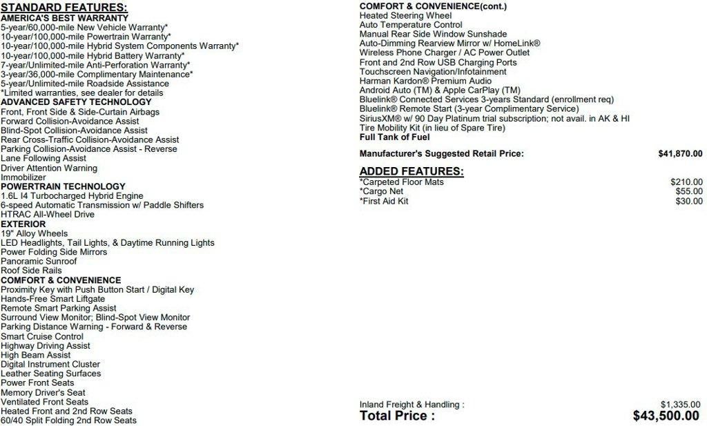 2023 Hyundai Santa Fe Hybrid Limited